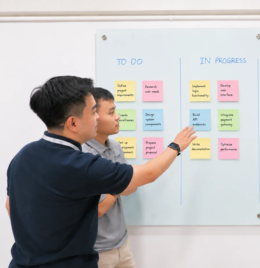 Enclave team members at an office event
